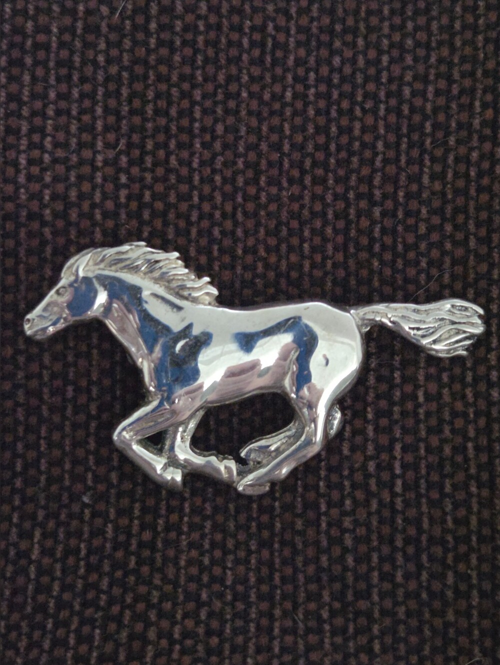 Vintage Hand & Hammer Silversmiths Lapel Pin "Horses + Riding"